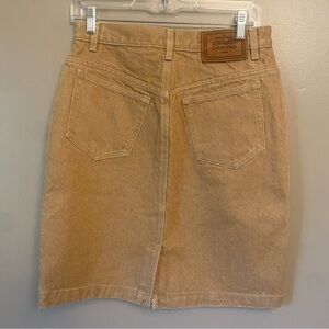 Vintage Calvin Klein Tan Denim Skirt 90s Y2K Made in USA High Rise